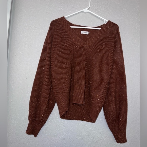 The Reset R Label Women's Wool Blend Sweater Brown Metallic - Picture 1 of 6